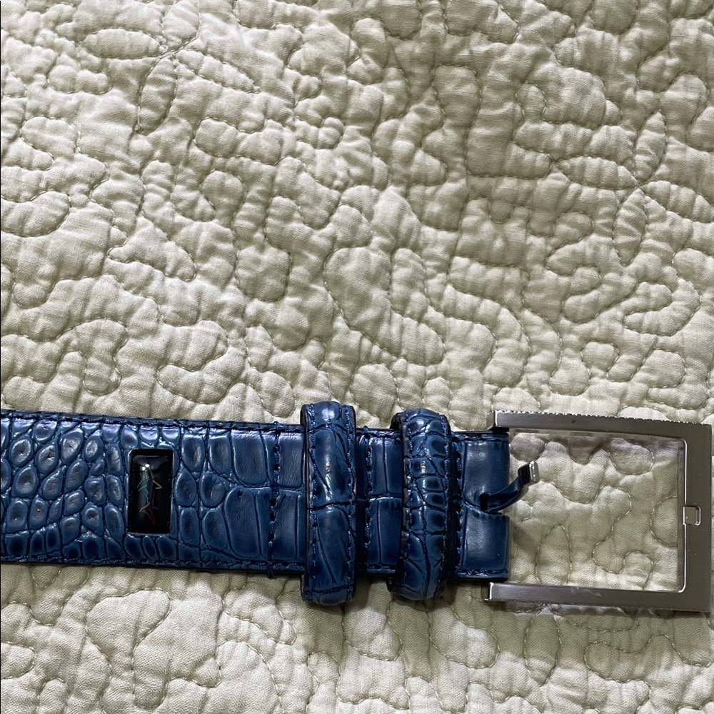 Greg Norman blue alligator belt